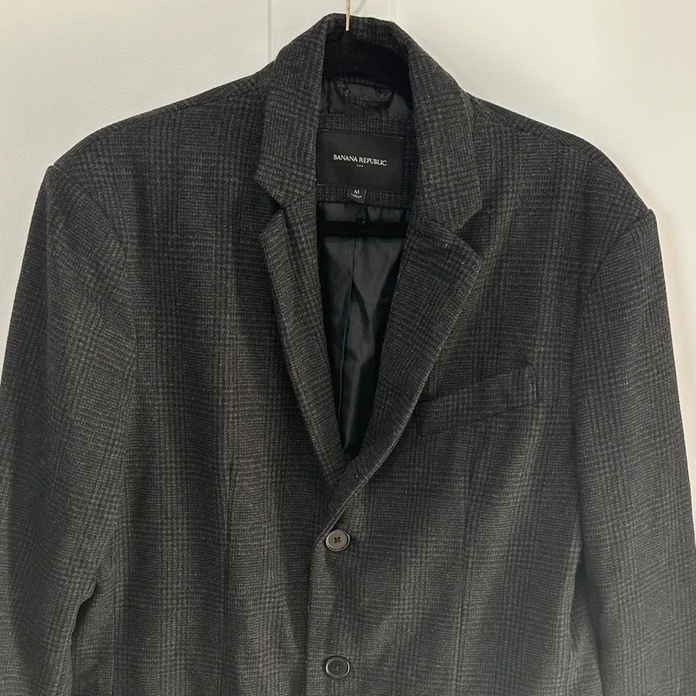 Banana Republic Men's grey and black top Coat